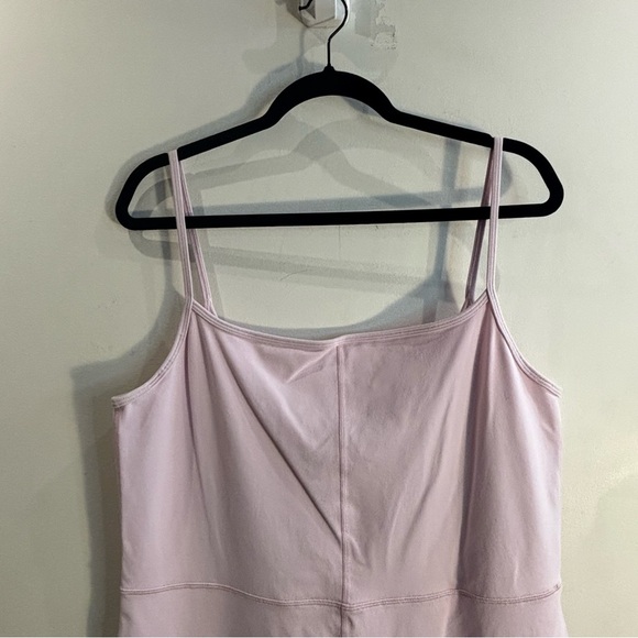 WILFRED FREE Sz 2XL Unitard in Baby Pink Stretchy Spaghetti Straps Square Neck - Picture 3 of 9